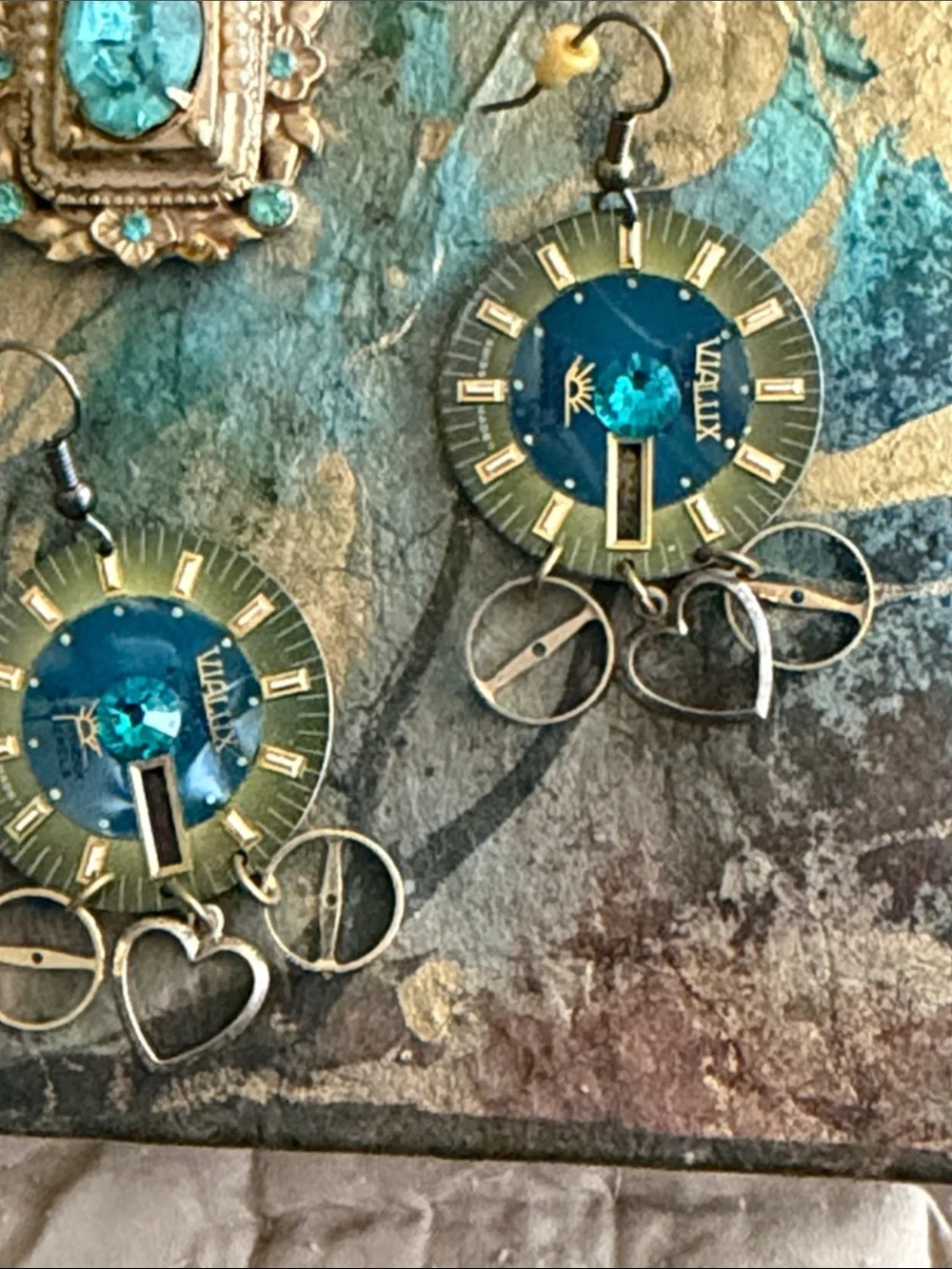 Steam punk watch parts artistic pierced earrings